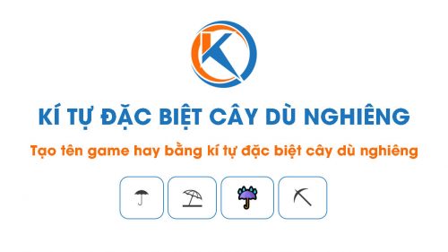 Kí tự đặc biệt cây dù nghiêng Kí tự đặc biệt cây dù nghiêng