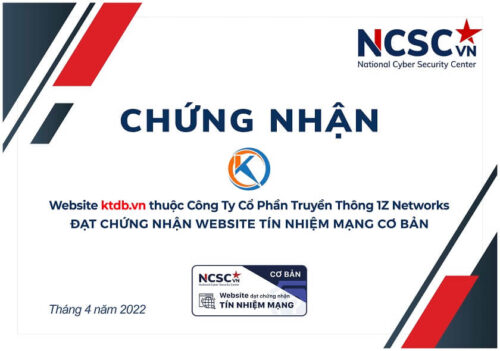 Website ktdb.net đạt tiêu chuẩn tín nhiệm mạng NCSC